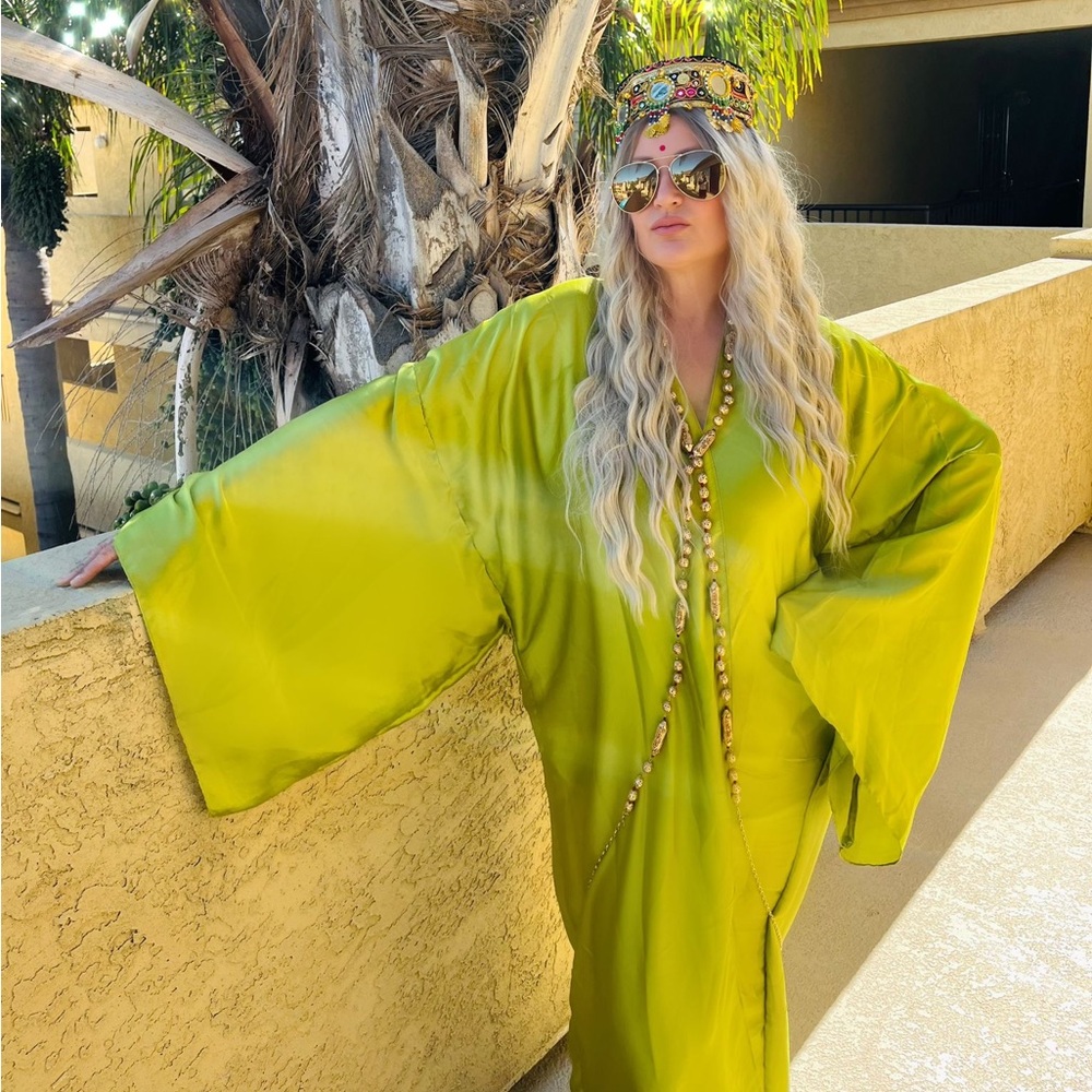 Gorgeous lightweight summer Oversized sexy KIMONO dark Lime 🍋‍🟩xL 12-14